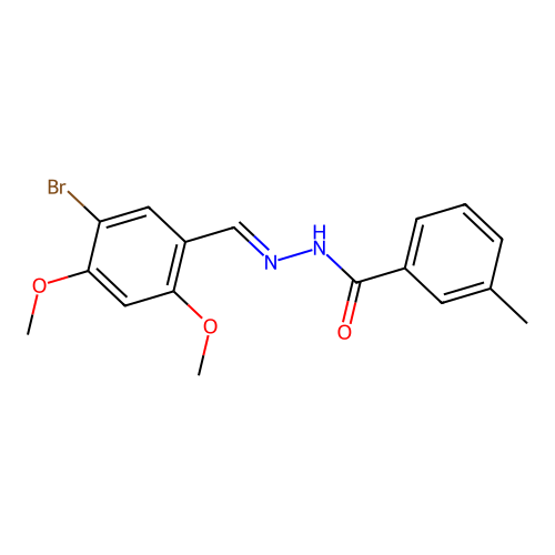 N'-(5-bromo-2,4-dimethoxybenzylidene)-3-methylbenzohydrazide structure
