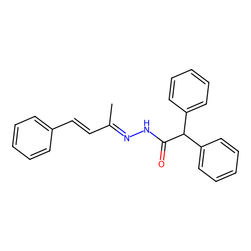 2,2-diphenyl-N-[(E)-[(E)-4-phenylbut-3-en-2-ylidene]amino]acetamide structure
