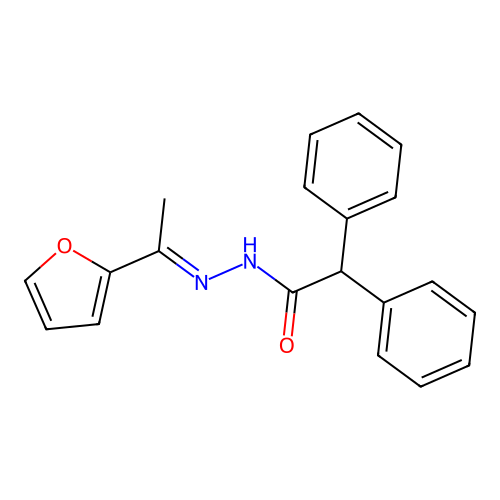 N'-[(1E)-1-(furan-2-yl)ethylidene]-2,2-diphenylacetohydrazide structure
