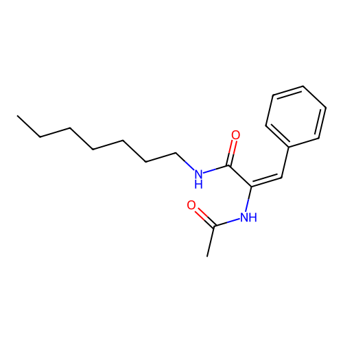 (2E)-2-(acetylamino)-N-heptyl-3-phenylprop-2-enamide structure
