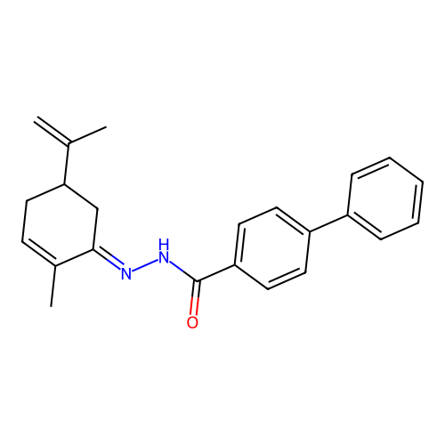 N'-(5-isopropenyl-2-methyl-2-cyclohexen-1-ylidene)-4-biphenylcarbohydrazide structure