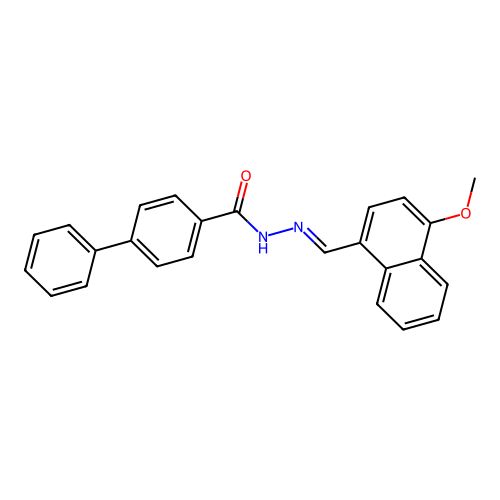 N'-[(4-methoxy-1-naphthyl)methylene]-4-biphenylcarbohydrazide structure