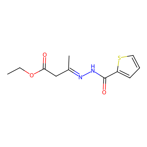 Ethyl 3-[(thien-2-ylcarbonyl)hydrazono]butanoate structure