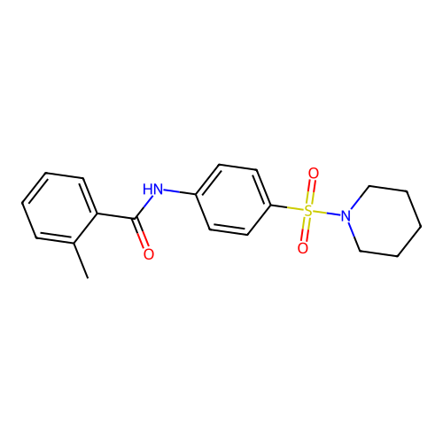 2-methyl-N-[4-(1-piperidinylsulfonyl)phenyl]benzamide structure