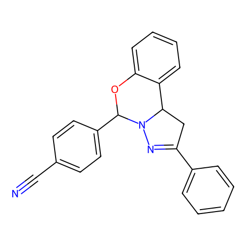 4-(2-Phenyl-1,10b-dihydropyrazolo[1,5-c][1,3]benzoxazin-5-yl)benzonitrile structure