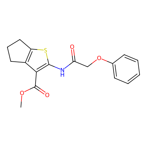 methyl 2-[(phenoxyacetyl)amino]-5,6-dihydro-4H-cyclopenta[b]thiophene-3-carboxylate structure