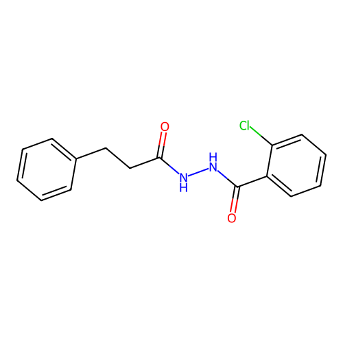 2-chloro-N'-(3-phenylpropanoyl)benzohydrazide structure