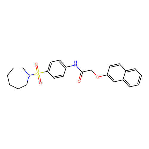 N-[4-(1-azepanylsulfonyl)phenyl]-2-(2-naphthyloxy)acetamide structure