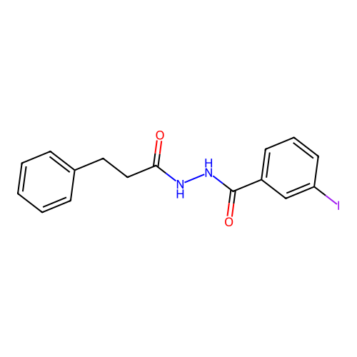3-iodo-N'-(3-phenylpropanoyl)benzohydrazide structure