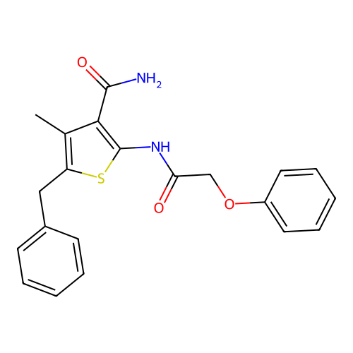 5-Benzyl-4-methyl-2-[(phenoxyacetyl)amino]-3-thiophenecarboxamide structure