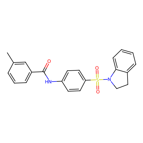 N-[4-(2,3-dihydro-1H-indol-1-ylsulfonyl)phenyl]-3-methylbenzamide structure