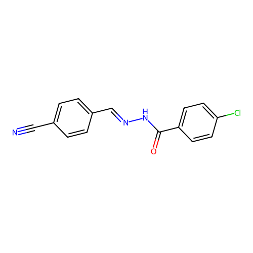 4-chloro-N'-[(E)-(4-cyanophenyl)methylidene]benzohydrazide structure
