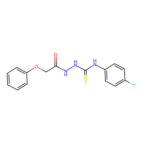 N-(4-fluorophenyl)-2-(phenoxyacetyl)hydrazinecarbothioamide structure