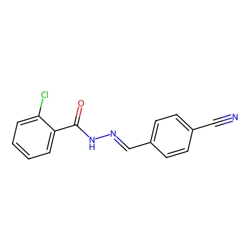 2-chloro-N'-(4-cyanobenzylidene)benzohydrazide structure