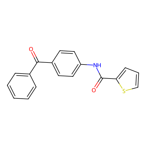 N-(4-benzoylphenyl)-2-thiophenecarboxamide structure
