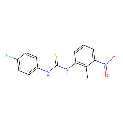 1-(4-Fluorophenyl)-3-(2-methyl-3-nitrophenyl)thiourea structure