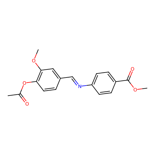 methyl 4-({(E)-[4-(acetyloxy)-3-methoxyphenyl]methylidene}amino)benzoate structure