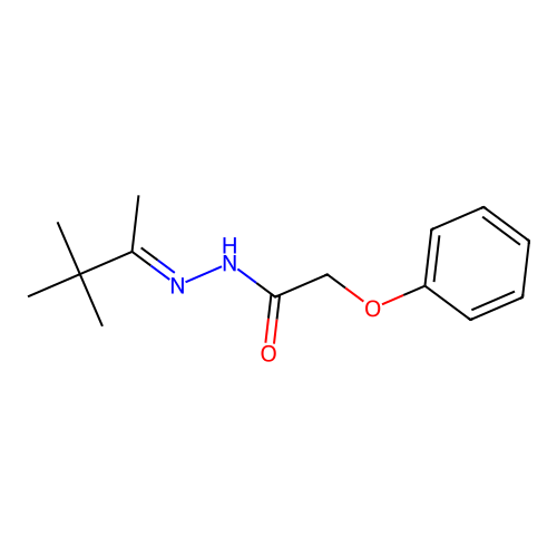 2-phenoxy-N'-(1,2,2-trimethylpropylidene)acetohydrazide structure