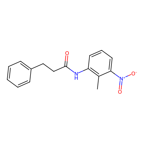 N-(2-methyl-3-nitrophenyl)-3-phenylpropanamide structure