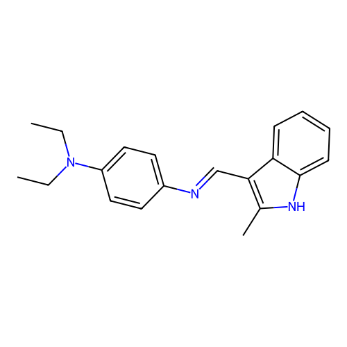 N-[4-(diethylamino)phenyl]-N-[(2-methyl-1H-indol-3-yl)methylene]amine structure
