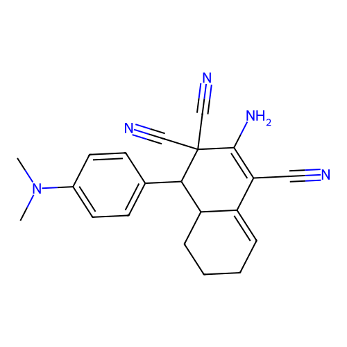 2-amino-4-[4-(dimethylamino)phenyl]-4a,5,6,7-tetrahydro-1,3,3(4H)-naphthalenetricarbonitrile structure