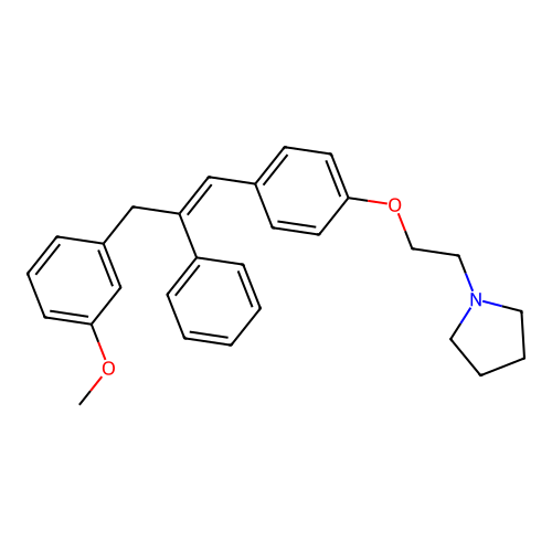 1-(2-(p-(3-(m-Methoxyphenyl)-2-phenyl-1-propenyl)phenoxy)ethyl)pyrrolidine structure