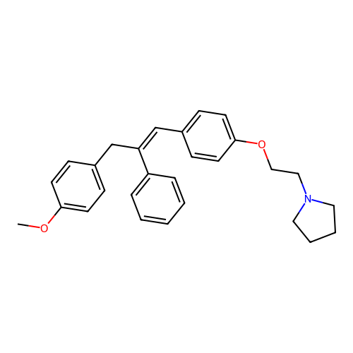1-(2-(p-(3-(p-Methoxyphenyl)-2-phenyl-1-propenyl)phenoxy)ethyl)pyrrolidine structure