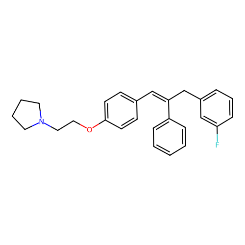 1-(2-(p-(3-(m-Fluorophenyl)-2-phenyl-1-propenyl)phenoxy)ethyl)pyrrolidine structure