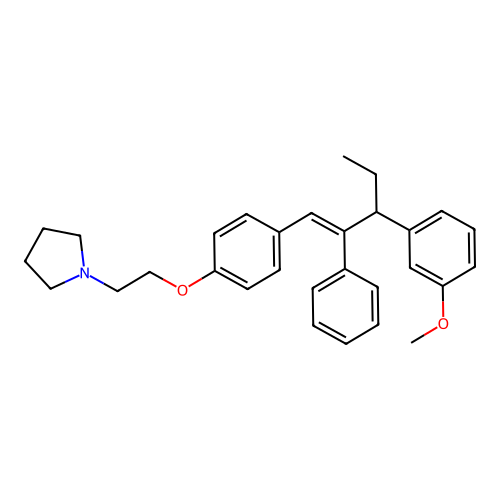 1-(2-(p-(3-(m-Methoxyphenyl)-2-phenyl-1-pentenyl)phenoxy)ethyl)pyrrolidine structure
