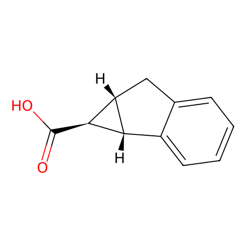 rac-(1R,1aR,6aS)-1H,1aH,6H,6aH-cyclopropa[a]indene-1-carboxylic acid structure
