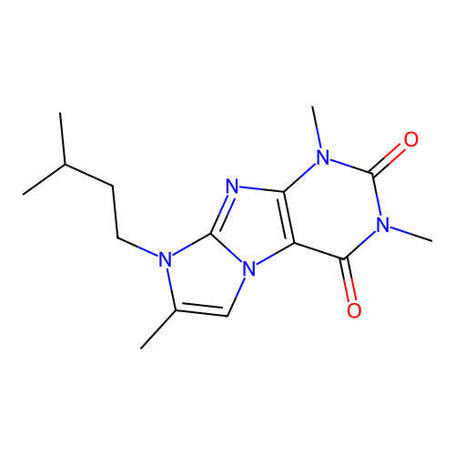 2,4,7-Trimethyl-6-(3-methylbutyl)purino[7,8-a]imidazole-1,3-dione structure
