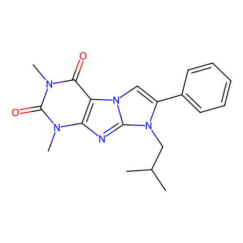 8-isobutyl-1,3-dimethyl-7-phenyl-1H-imidazo[2,1-f]purine-2,4(3H,8H)-dione structure