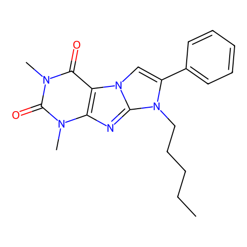 1,3-dimethyl-8-pentyl-7-phenyl-1H-imidazo[2,1-f]purine-2,4(3H,8H)-dione structure