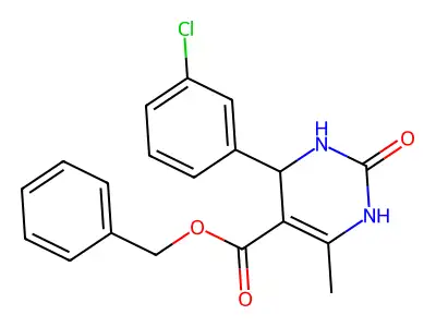 benzyl 4-(3-chlorophenyl)-6-methyl-2-oxo-1,2,3,4-tetrahydropyrimidine-5-carboxylate structure