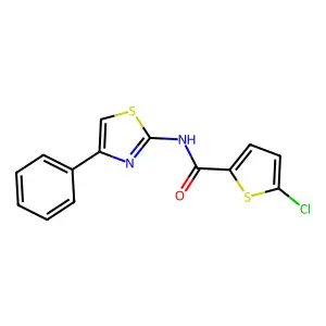 5-chloro-N-(4-phenyl-1,3-thiazol-2-yl)thiophene-2-carboxamide structure