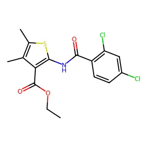 Ethyl 2-[(2,4-dichlorobenzoyl)amino]-4,5-dimethylthiophene-3-carboxylate structure