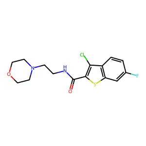 3-chloro-6-fluoro-N-[2-(morpholin-4-yl)ethyl]-1-benzothiophene-2-carboxamide structure