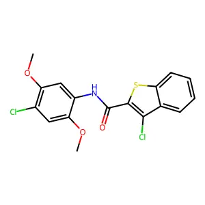 3-chloro-N-(4-chloro-2,5-dimethoxyphenyl)-1-benzothiophene-2-carboxamide structure