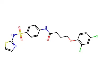 4-(2,4-dichlorophenoxy)-N-[4-(1,3-thiazol-2-ylsulfamoyl)phenyl]butanamide structure