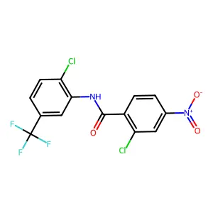 2-chloro-N-[2-chloro-5-(trifluoromethyl)phenyl]-4-nitrobenzamide structure