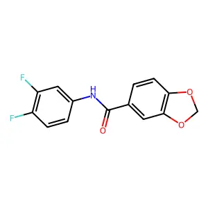 N-(3,4-difluorophenyl)-1,3-benzodioxole-5-carboxamide structure