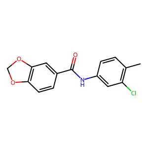 N-(3-chloro-4-methylphenyl)-1,3-benzodioxole-5-carboxamide structure