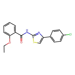 N-[4-(4-chlorophenyl)-1,3-thiazol-2-yl]-2-ethoxybenzamide structure