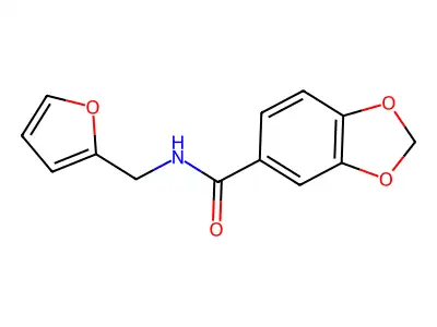 N-(furan-2-ylmethyl)-1,3-benzodioxole-5-carboxamide structure