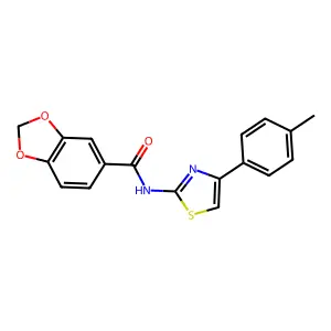 N-[4-(4-methylphenyl)-1,3-thiazol-2-yl]-1,3-benzodioxole-5-carboxamide structure
