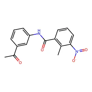 N-(3-acetylphenyl)-2-methyl-3-nitrobenzamide structure