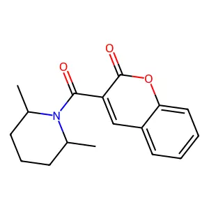 Coumarin, 3-[(2,6-dimethyl-1-piperidyl)carbonyl]- structure