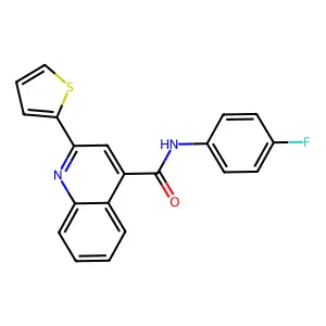 N-(4-fluorophenyl)-2-(thiophen-2-yl)quinoline-4-carboxamide structure