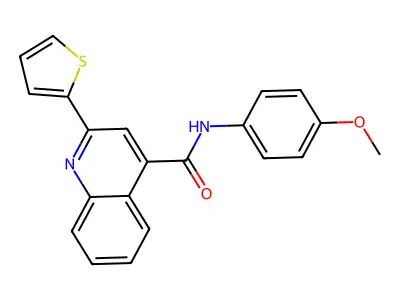 N-(4-methoxyphenyl)-2-thiophen-2-ylquinoline-4-carboxamide structure