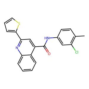 N-(3-chloro-4-methylphenyl)-2-thiophen-2-ylquinoline-4-carboxamide structure